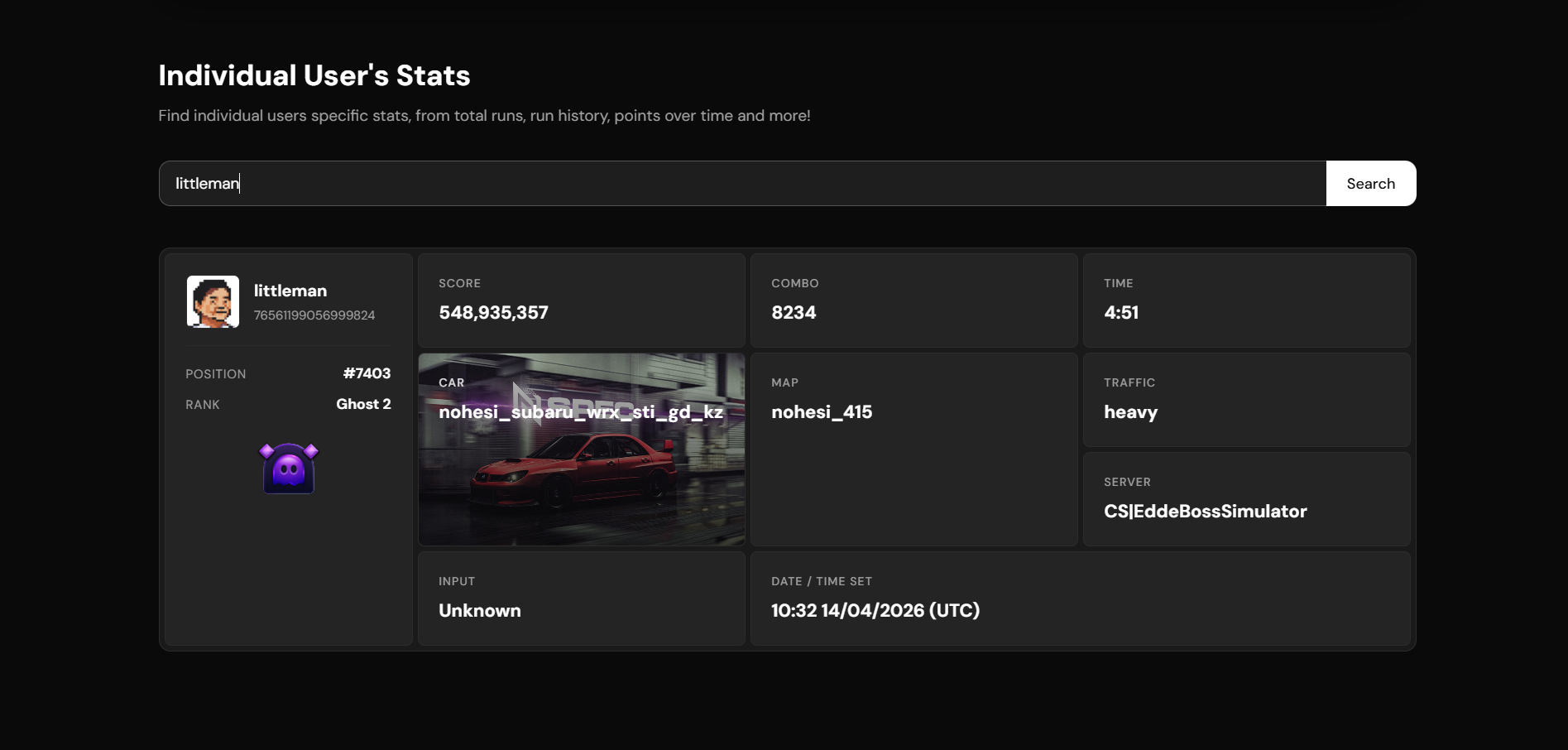 User Search preview